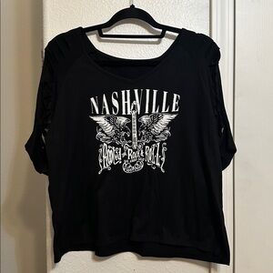 Black Nashville Graphic Top